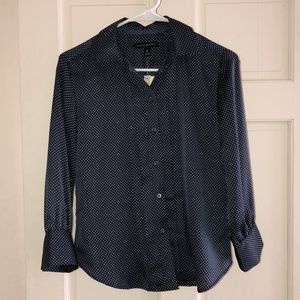 Banana Republic Pleated Dot Blouse // Petite XS